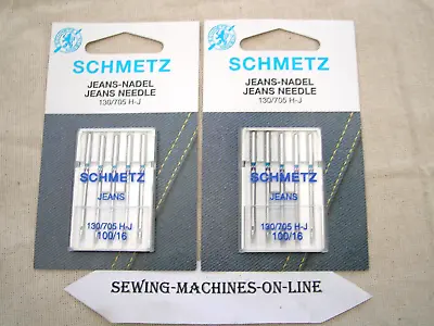 10 Schmetz Jean Domestic Sewing Machine Needles 100/16 Berinina/brother/janome • £3.95