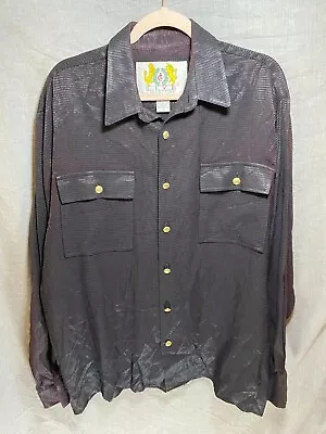 Live Collection Button Up Shirt Adult Large Black Chameleon Long Sleeve Mens. • $10.80