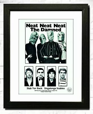 THE DAMNED Neat Neat Neat Punk   Mounted Framed Print 18  X 22  MADE IN UK  • £19.99