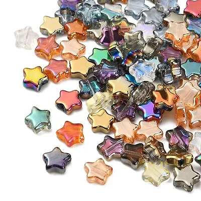 100x Rainbow Glass Beads AB Color Star Loose Bead For Jewelry Making DIY Craft • $9.86