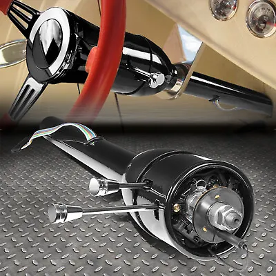 For 55-59 Chevy Gm Hot Rod 32  Tilt Manual Mt Steering Column Floor Shift Black • $184.99