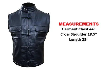 Mens Classic Bikers SOA Vest Real Leather Versatile Waistcoat Garment Chest 44  • £59.99