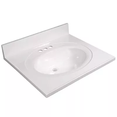 586222 Cultured Marble 25-inch Vanity Top With Integrated Oval Single Bowl Sol • $139.39