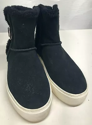 Ugg 1104069 Aika Black Sueded Leather Sneaker Boots Shoes Womens Size US 5.5 • $49.99