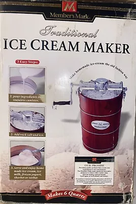 Members Mark Traditional 6 Quart Electric Or Hand Crank Bucket Ice Cream Maker • $169.95