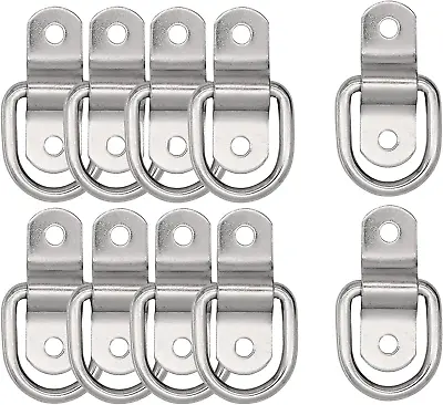 D-Ring Tie Down Anchor，10X 1/4'' Stainless Steel D-Rings Trailer Tie Downs Heav • $22.70