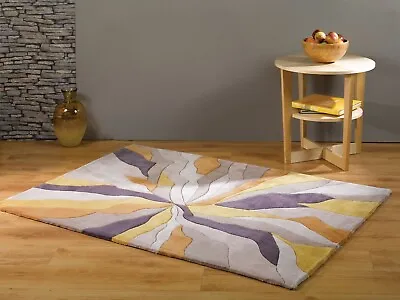 £39.95 • Buy Infinite Splinter Ochre Heavy Weight Quality Hand Carved Soft 3d Small Rug 