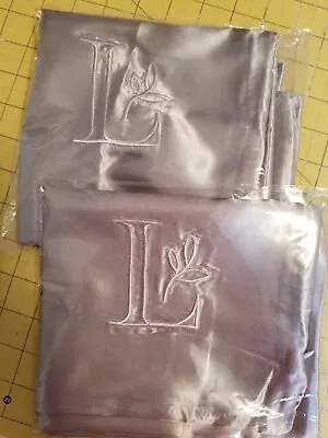 Pair (2) Satin King Size Pillow Covers With Initial  L  NEW • $8