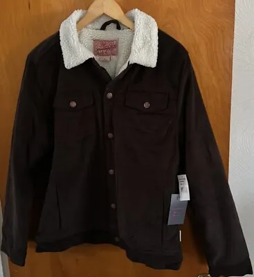 Corduroy Jacket Mens Large Brown Sherpa Lined • $53.10