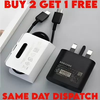 For Samsung Galaxy Phones Genuine Super 25W Fast Charger Adapter Plug & Cable UK • £2.99