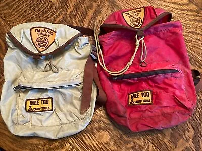 Set Of Two VINTAGE CAMP TRAILS Beige And Red Kids Mee Too Daypack • $25