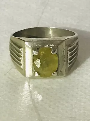 Antique Sterling Silver Ring Yellow Stone For Men And Women  • $200