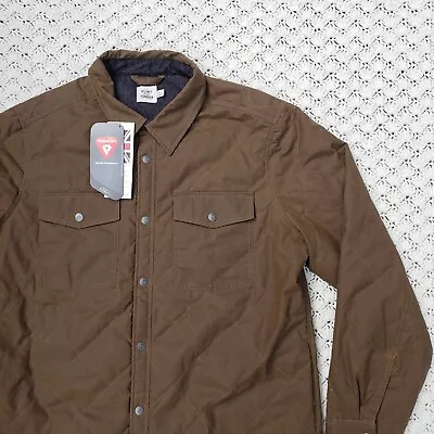 NEW Flint And Tinder Mens Huckberry Quilted Waxed Shirt Jacket Brown - Large • $224.97