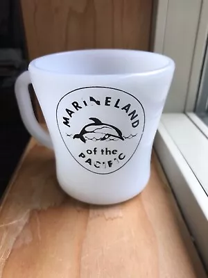 Marineland Of The Pacific Vintage 1950s Dolphin Logo Mug Milk Glass RARE • $54.55