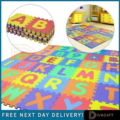 £16.99 • Buy 36pc Eva Foam Kids Baby Play Mat Alphabet Number Abc 123 Floor Puzzle Jigsaw New