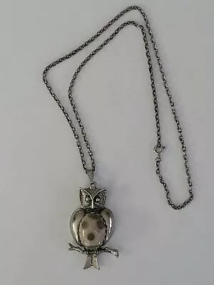 Vintage Owl Brooch W/ Petoskey Stone Necklace  • $29.79