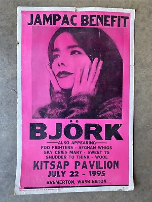 BJORK FOO FIGHTERS AFGHAN WHIGS Jampac Concert Poster On Heavy Stock 14x22  1995 • $29.99