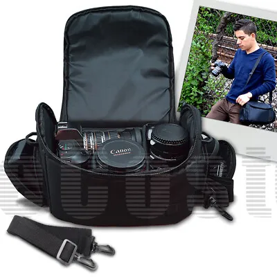 Large Deluxe DSLR Camera Camcorder Case/Bag For Sony Nikon Canon Fuji Pentax • $15.79