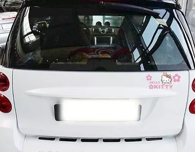 Cute Hello Kitty With Bear And Pink Flowers Car Decal Car Sticker - 1pc • $5.60