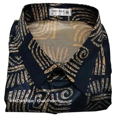 Mens Thai Silk Shirts Paisley Pattern Long / Short Sleeve Casual Retro Small-3XL • $14.95