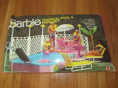 1986 Vintage Barbie Tropical Pool & Patio Set Playset Mattel • $105.99