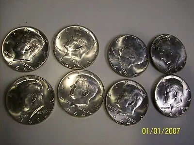 8- 1964 Kennedy Half Dollars Looks Uncir ?? No Reserve • $25