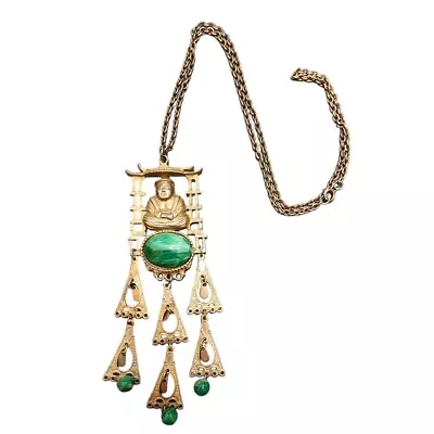 Vintage Fun Dangling Buddha Necklace (A3026) • $49