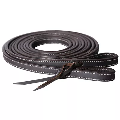 47BH 5/8 In X 8 Ft Hilason Western Horse Leather Western Split Reins Dark Brown • $28.95