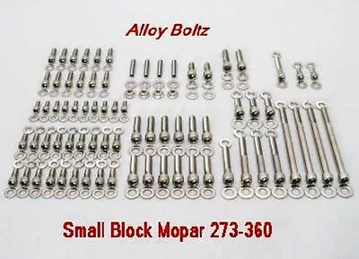 Mopar Engine Bolts Kit Small Block 273 318 340 360 Stainless Steel Allen Set • $49.50