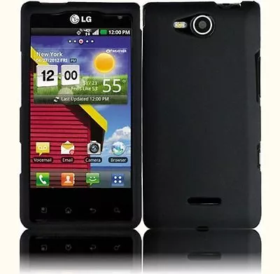 Hard Rubberized Case For LG Optimus Exceed - Black • $8.75