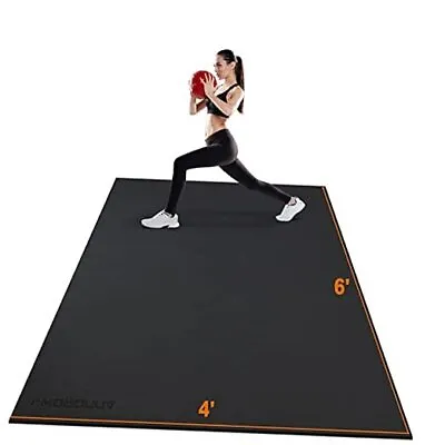  Large Exercise Mat 6'x4'x7mm Workout Mats For Home Gym Mats Gym Flooring Black • $128.72