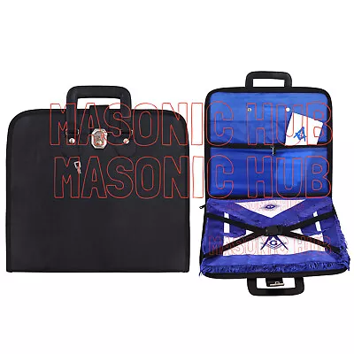 Masonic Regalia Black Faux Leather Masonic Apron Soft Case With Handle [BLACK] • $55.99