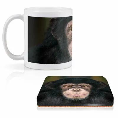 Mug & Square Coaster Set - Cheeky Chimpanzee Monkey   #14240 • £9.99