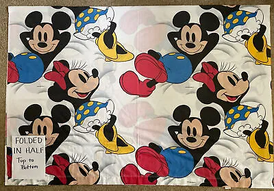 Vintage Disney Twin Sheet Flat Mickey Mouse Minnie Mouse On Clouds VGUC • $8.49