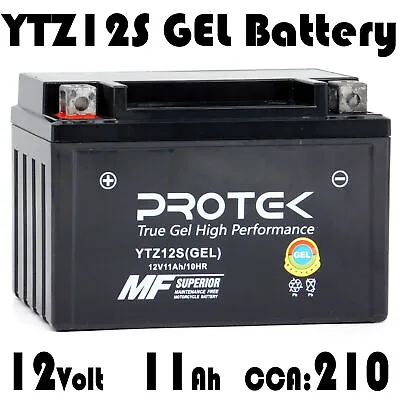YTZ12S Motorcycle 12V 11Ah Maintenance Free Sealed Factory Activated GEL Battery • $45.99