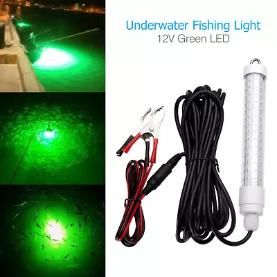 12V LED Green Underwater Submersible Night Fishing Light Crappie Ice Squid Boat • $15.39