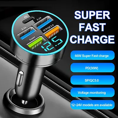 4 USB Port Fast Car Charger PD 3.1A Cigarette Lighter Adapter For IPhone Samsung • $5.69