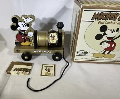 Fossil Limited Edition 0410/1000 Mickey Mouse Watch With Toy Train 1997-NIB • $345.67