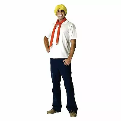 £38.68 • Buy Adult Licensed Scooby Doo Fred Costume & Wig Cartoon TV Funny Party Fancy Dress