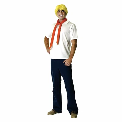 £28.76 • Buy Adult Licensed Scooby Doo Fred Costume & Wig Cartoon TV Funny Party Fancy Dress