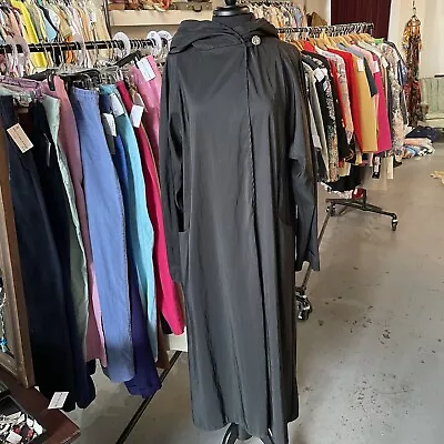 Maralyce Ferree Cloak Poncho Cape Black Rain Coat Trench With Hood Vintage 90s • $72