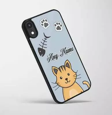 Personalised Cute Cat Phone Case - Hard Plastic Case • £7.95