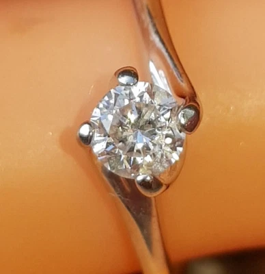 £147.51 • Buy 0.25ct Diamond Yellow And White Gold Diamond Solitaire Ring Twist 4 Claw Size-N