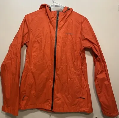 Eddie Bauer Rain Jacket Womens Sz Medium WeatherEdge Reddish Orange Multipocket • $9