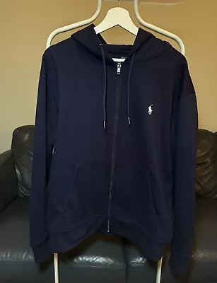 Navy Medium Ralph Lauren Zip-Up Hoodie • £85