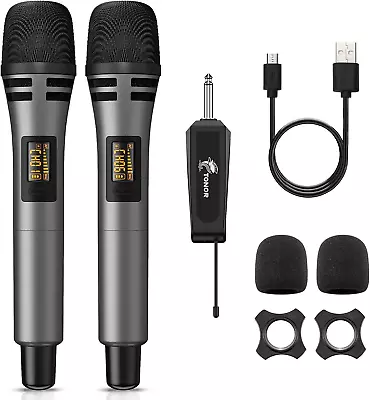 TONOR Wireless Microphone UHF Cordless Handheld Dynamic TW320 GREY AND GREY • £39.99