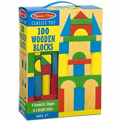 Melissa & Doug 100 Piece Wooden Blocks Set Building Toy - Kids Ages 3 Years + • £17.87