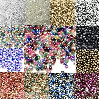 1000x Tiny 3mm Acrylic Faux Pearl Beads For Jewellery Making - Pick Your Colour • £3.49