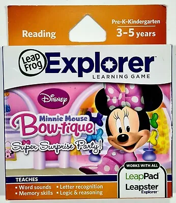 Leap Frog Explorer Disney Minnie Mouse Bow-Tique New! Explorer/Leapster/Leappad • $17.95