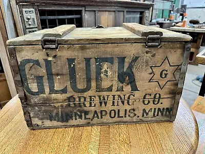 Rare Vintage Gluek Brewing Co Minneapolis Minnesota Wood Beer Bottle Crate Box • $350